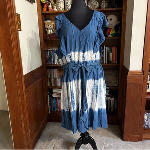 Lane Bryant Blue/White Tie Dye Dress - 24